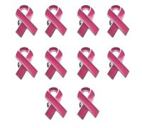 10 broches de cinta de concienciación contra el cáncer de mama, insignias de bienestar público, accesorios de joyería, alfileres de cinta de concienciación, talla única, como se describe