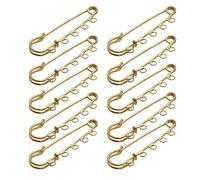 10 broches de metal con 5 agujeros para manualidades, costura, 5 x 1,5 cm, joyería de moda, pines dorados para ropa, resistentes y decorativos, talla única, como se describe, como se describe
