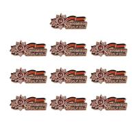 10 broches de ramillete retro de la URSS con detalle de trigo y cinta, perfecto para entusiastas históricos, joyas patrióticas soviéticas, One Size, como se describe