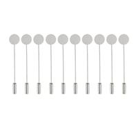 10 broches de solapa con base vacía de 1 cm, para corbata, sombrero, bufanda, insignia, bricolaje, 1cm, Plástico, como se describe en