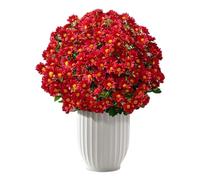 10-Bundle Fake Mums - Fall Mums Artificial Flowers | Weather Resistant Plants Home Decorations For Yard Vase Balcony Backyard Desktop Bedroom Entrance Porch