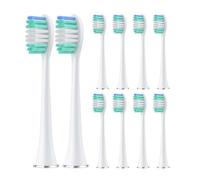 10 cabezales de cepillo grandes con cerdas en forma media luna, compatibles cepillos dientes eléctricos la serie Aquasonic, suaves(White)