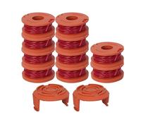 10 cabezales de repuesto con 2 tapas para desbrozadora de hilo Worx - Compatible con WG150, WG160, WG180 Series - Cabezal de corte de ABS y nailon