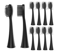 10 cabezales de repuesto for cepillo dientes eléctrico Burst for adultos, compatibles con S9, S1, S6, S8, S21, S26, S28, SG540 y SG860(BLACK 10pcs)