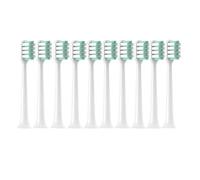 10 cabezales de repuesto for cepillo Dr.Bei BET-C01 C1 C2 S7 E3 E5 S03, recambios de cepillo de dientes sónico de cerdas suaves(10Green)