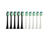 10 cabezales de repuesto for cepillos dientes eléctricos sónicos Philips HX6930 y HX6064 compatibles. Boquillas cerdas suaves DuPont con aspiración. Sin metal(5Black5White)