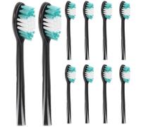 10 cabezales de repuesto para cepillo de dientes eléctrico Aquasonic Black Series, Vibe Series y Duo Series Pro, color negro