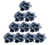 10 cabezas de flores de camelia para accesorios de cabello, 4,5 cm, azul profundo
