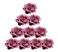 10 cabezas de flores de camelia para accesorios de cabello, 4,5 cm, color fucsia