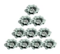 10 cabezas de flores de camelia para accesorios de cabello, 4,5 cm, color verde