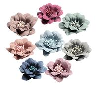 10 cabezas de flores de camelia para accesorios de cabello, 4,5 cm, coloridas