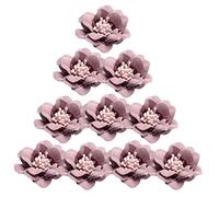 10 cabezas de flores de camelia para accesorios de cabello, 4,5 cm, morado claro