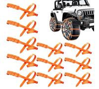 10 cadenas de nieve para neumáticos de coche, cadenas antideslizantes para neumáticos de nieve, ajustables, antideslizantes, con cremallera, cadena de seguridad de invierno reutilizable para coche