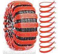 10 cadenas de nieve para neumáticos de coche, correas antideslizantes para neumáticos de nieve, bridas de plástico antideslizantes de emergencia portátiles para caminos embarrados y conducción en inv