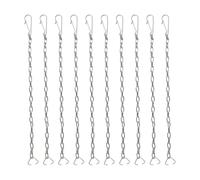 10 cadenas para inodoro de acero inoxidable, cadena de repuesto con gancho y anillos, fácil de usar, elevación de acero inoxidable con gancho y anillos