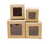 10 cajas cuadradas con ventana de varios tamaños, 5 a cm, diseño jaspeado, for envolver dulces navideños o bodas