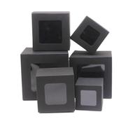 10 cajas de papel kraft con veta mármol, tamaño 5, 6, 7, 8 y 9 cm, for dulces boda para Boda, Fiesta de Bricolaje(Black,9x9x9cm)