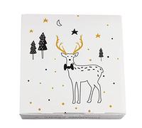 10 cajas de regalo de galletas de Navidad con dibujos animados de Papá Noel, turrón, magdalenas, dulces, alimentos, panadería, papel cuadrado plegable para estuche, fiesta, paquete de suministros