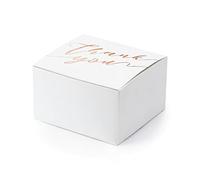'10 cajas de regalo, diseño con estampado"Thank You (Rose Gold) Blanco de papel pudp35 - 008 - 019R