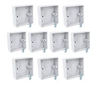 10 cajas empotradas de pared cuadrada 86 x 86 cm, estilo chino estándar, excelente para termostato Touch Panel, de plástico (86 x 86 x 42 mm)