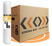 10 Cajas Mudanza Talla XL de 67 Litros + Rollo Burbujas - Cajas Carton (55X35X35) Reforzadas y Resistentes - Cajas con Certificación FSC - Cajas de Carton Mudanza 100% Reutilizables