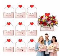10 Cajas Sobre Para Flores San Valentín, Porta Ramo De Cartón Para Flores Tarjetas Y Pequeños Regalos, Diseño Carta De Amor Para Boda Cumpleaños Fiesta Decoración (10PCS-A)