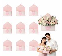 10 Cajas Sobre Para Flores San Valentín, Porta Ramo De Cartón Para Flores Tarjetas Y Pequeños Regalos, Diseño Carta De Amor Para Boda Cumpleaños Fiesta Decoración (10PCS-C)