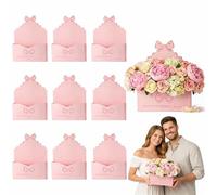 10 Cajas Sobre Para Flores San Valentín, Porta Ramo De Cartón Para Flores Tarjetas Y Pequeños Regalos, Diseño Carta De Amor Para Boda Cumpleaños Fiesta Decoración (10PCS-B)