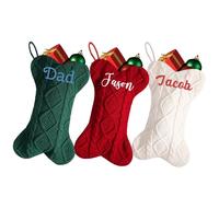 10 calcetines de Navidad para perros de 16.5 pulgadas, calcetines de Navidad de punto trenzado personalizados para decoración familiar, chimenea, escaleras, ventanas, decoración de fiestas de
