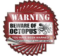 10 calcomanías divertidas para accesorios de coche con el pulpo (6 x 9 cm)