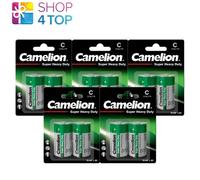 10 CAMELION C Baterías R14P Largo Vida Super Heavy Duty 1.5V Um2 2500Mah 2Bl New