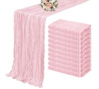 10 caminos de mesa de gasa semitransparente for decoración de mesas, cenas, bodas, fiestas, banquetes navideños, arcos y tartas.(Pink)
