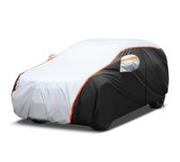 10 Capas Funda Coche Exterior Impermeable Funda Coche para SUV con Cremallera, Forro de Algodón, Anti-UV Resistente a la Lluvia, Nieve, Viento, Polvo y Rasguño Al Aire Libre 460 * 183 * 170cm