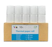 10 carretes de papel térmico sin bisfenol 80 x 80 x 12 mm SIN BISFENOL A rollos térmicos 80x80x12 para ticket de caja impresora térmica caja registradora térmica estándar CEE