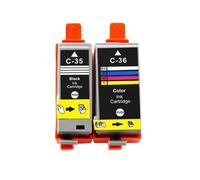 10 Cartuchos de Tinta Negros compatibles PGI-35 PGI35 CLI-36 CLI36 35 36, compatibles con Impresora Canon PIXMA IP100 iP110 IP100B TR150(1SET)