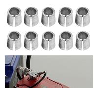 10 casquillos adaptadores para batería de coche, adaptador de polo de batería, terminal de batería, ánodos, cátodos, convertidor de conexión para terminales de batería positivos y negativos (plata)