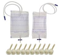 10 catéter externo para hombre, 2 bolsas de orina, 1000 ml + 2000 ml (30 mm/1,18 pulgadas)