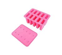 10-Cavity Silica Gel Ice Cream Mold & Popsicle Maker with 50 Sticks - Fun DIY Frozen Treats in Pink for Kids & Family