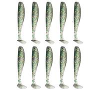 10 cebos suaves para pesca de gusanos de pesca de peces pequeños, cola de natación, parte de aparejos, señuelos suaves, gusanos de agua dulce para agua salada