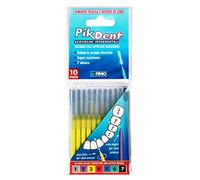 10 Cepillos Interdentales Profesionales Pikdent - Núcleo de acero recubierto y cerdas de Tynex - Amarillo, Tamaño 0,6 mm (Cilíndrico)
