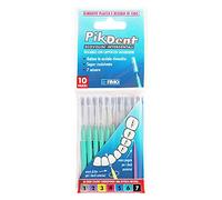 10 Cepillos Interdentales Profesionales Pikdent - Núcleo de acero recubierto y cerdas de Tynex - Verde, Tamaño 1 mm (Cónico)
