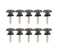10 Cerraduras para Correa de Guitarra, bajo Eléctrico, Ukelele, Botón de Bloqueo, Pasador de Extremo de Metal con Tornillo para Ukelele, bajo Eléctrico (BLACK)