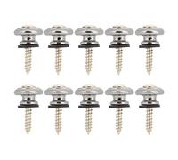 10 Cerraduras para Correa de Guitarra, bajo Eléctrico, Ukelele, Botón de Bloqueo, Pasador de Extremo de Metal con Tornillo para Ukelele, bajo Eléctrico (SILVER)
