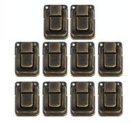 10 cierres de caja de hierro vintage, hebillas curvadas para joyeros y equipaje (bronce verde)
