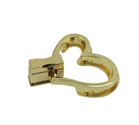 10 cierres de metal con forma corazón for bolsos, hombro, mano, a presión, manualidades DIY Para Carteras(Gold)
