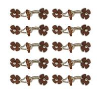 10 cierres de piel sintética para coser con botones de cuerno, cierre de flores retro, accesorios de costura para chaquetas