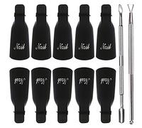 10 clip para los dedos con 2 Lima de Uñas,Kit de Herramientas para Uñas Removedor Clip,Kit Profesional para Limpiar Uñas y Quitar Cutículas Negro