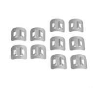 10 clips de carcasa de cable de bicicleta, base de aleación de aluminio con hebilla de plástico en forma de C para cambio y tubo de freno, para bicicleta de carretera y montaña, plata (plata sin C)