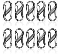 10 Clips de Cremallera antirrobo con Cierre de Cremallera pequeños de Doble Cierre en Forma de S mosquetón de desconexión rápida Mantiene Las Cremalleras Cerradas