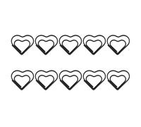 10 clips de papel con forma de corazón para marcapáginas creativos de metal decorativo para la escuela y el hogar, soportes de marcadores de corazón coloridos